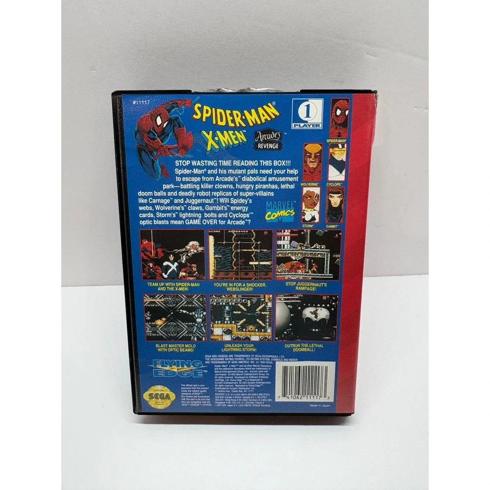 Video Game Sega Genesis Spider-Man X-Men Arcade's Revenge Flying Edge